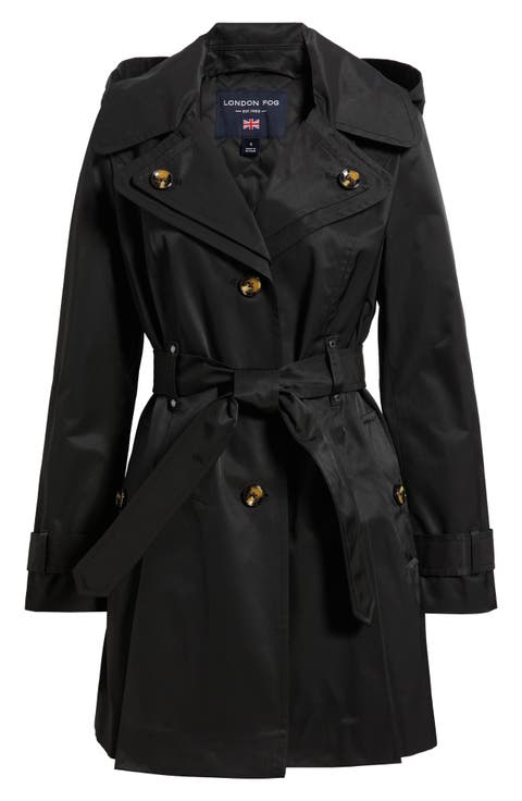 Double Breasted Hooded Trench Coat