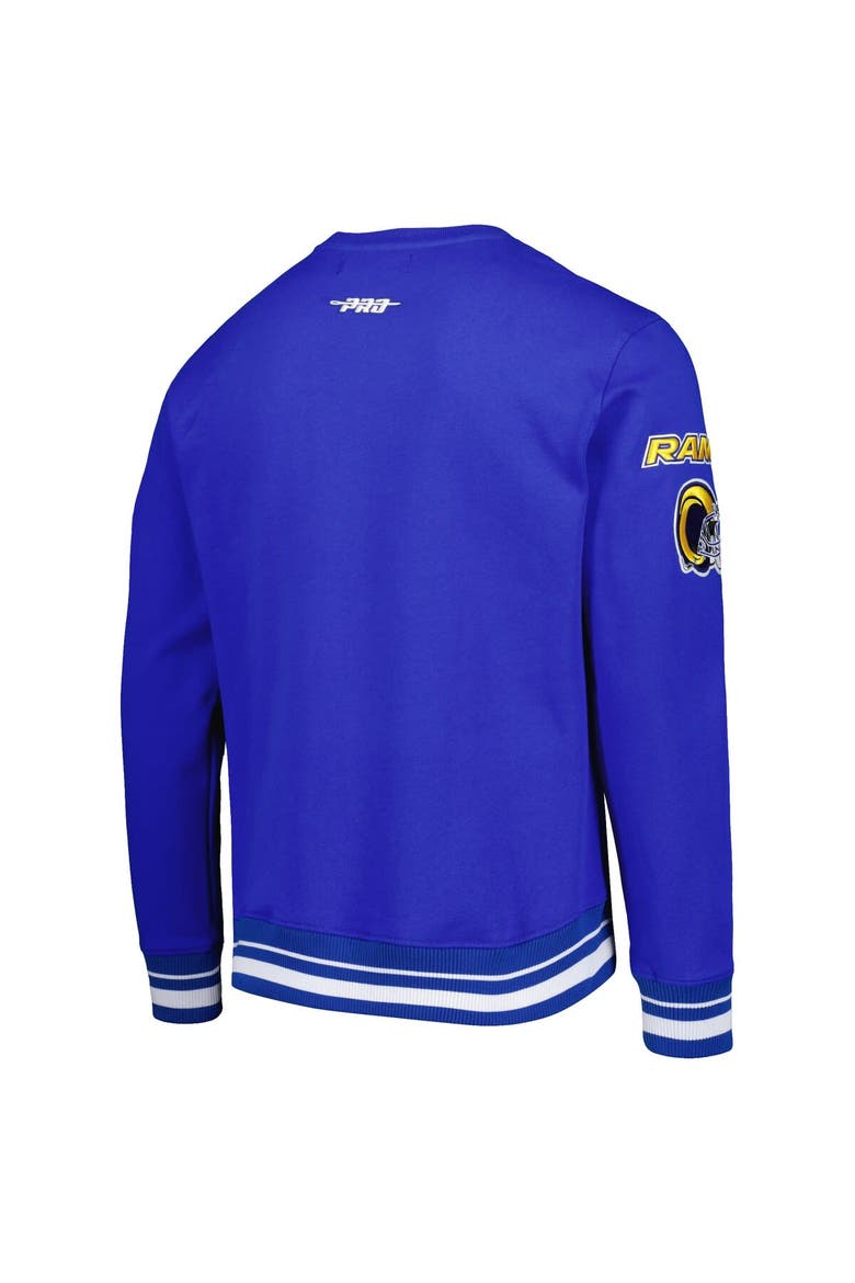 Men's Pro Standard Royal Los Angeles Rams Mash Up Pullover Sweatshirt, Alternate, color, Royal
