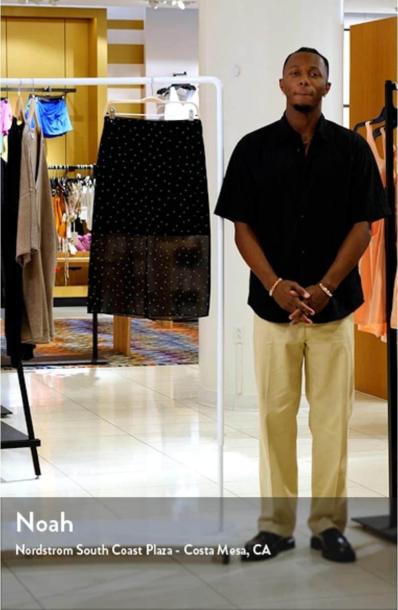 Polka Dot Sheer Stretch Silk Midi Skirt, sales video thumbnail