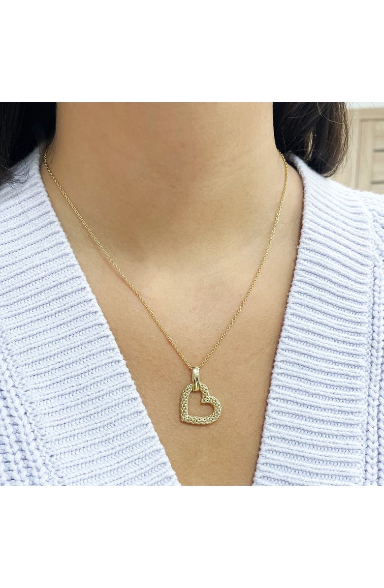 The Lovery Fine Jewelry Gold Woven Open Heart Necklace, Alternate, color, Yellow Gold