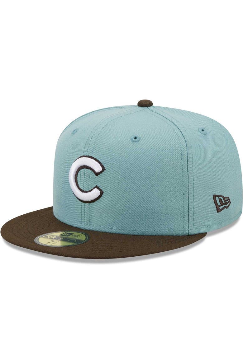Men's New Era Light Blue/Brown Chicago Cubs   Beach Kiss 59FIFTY Fitted Hat, Alternate, color, Light Blue