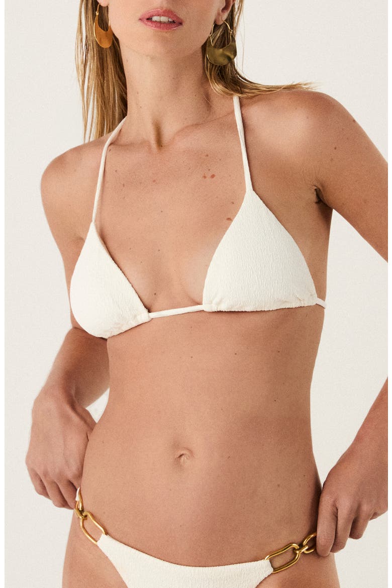 Jo T-Back Triangle Bikini Top, Main, color, WHITE