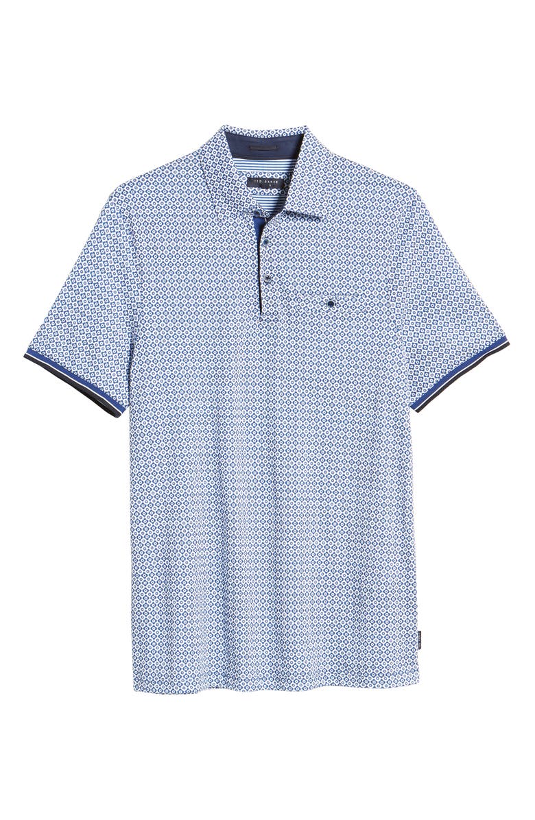 Ted Baker London Geometric Print Slim Fit Polo, Alternate, color, 