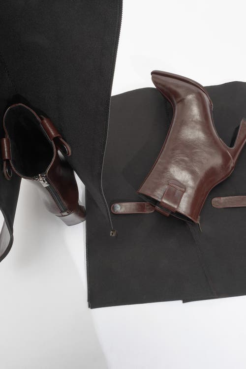 Prologue Shoes Aja Block Heel Convertible Knee High Boot In Brown