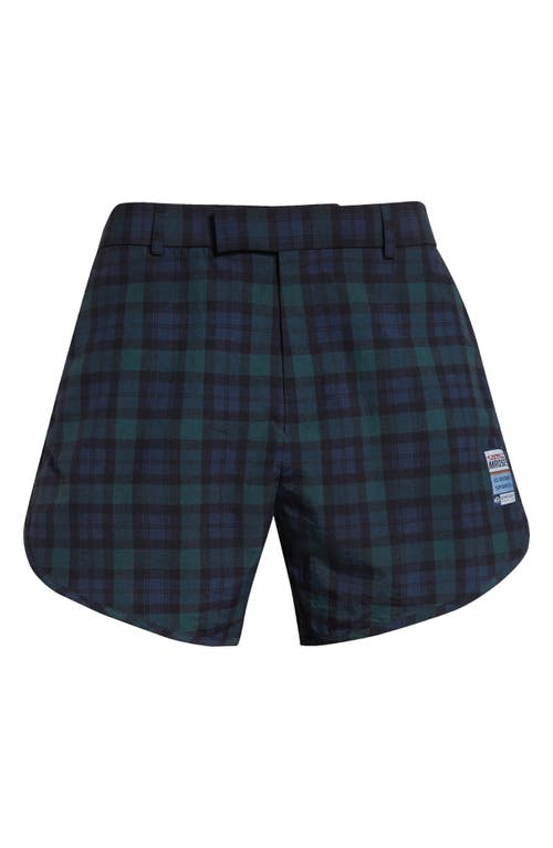 Martine Rose Tartan Tailored Gym Shorts In Black Tartan