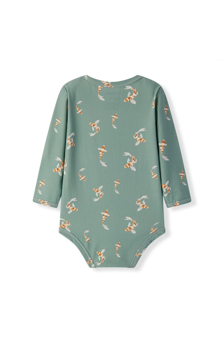 Milkbarn Cotton Stretch Long Sleeve One Piece, Alternate, color, Swimming Koi