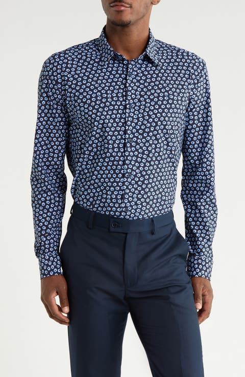 P-Roan Kent Long Sleeve Cotton Button-Up Shirt