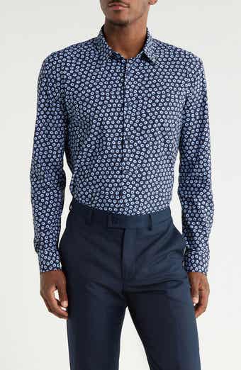 P-Roan Kent Long Sleeve Cotton Button-Up Shirt