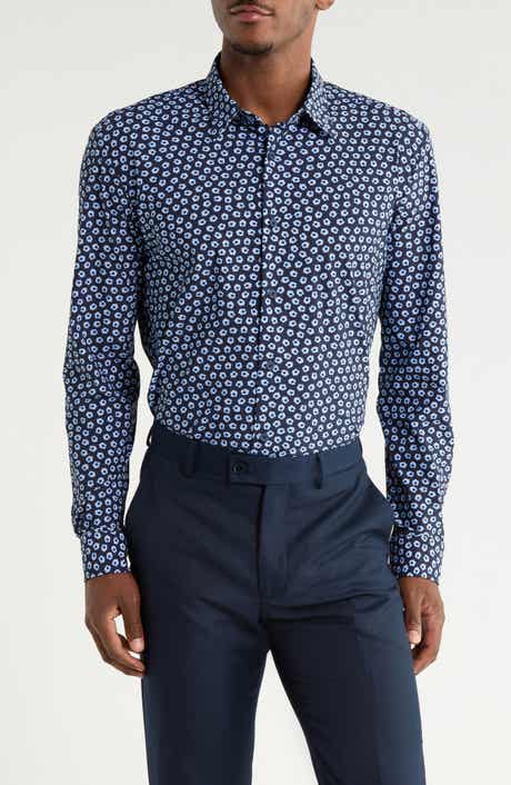 P-Roan Kent Long Sleeve Cotton Button-Up Shirt
