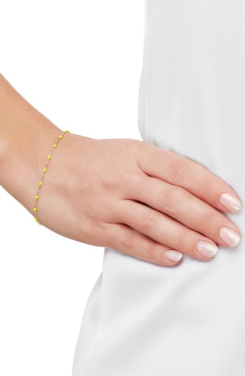 Frankie & Zoe 2.5mm Green Enamel Station Bracelet In Gold