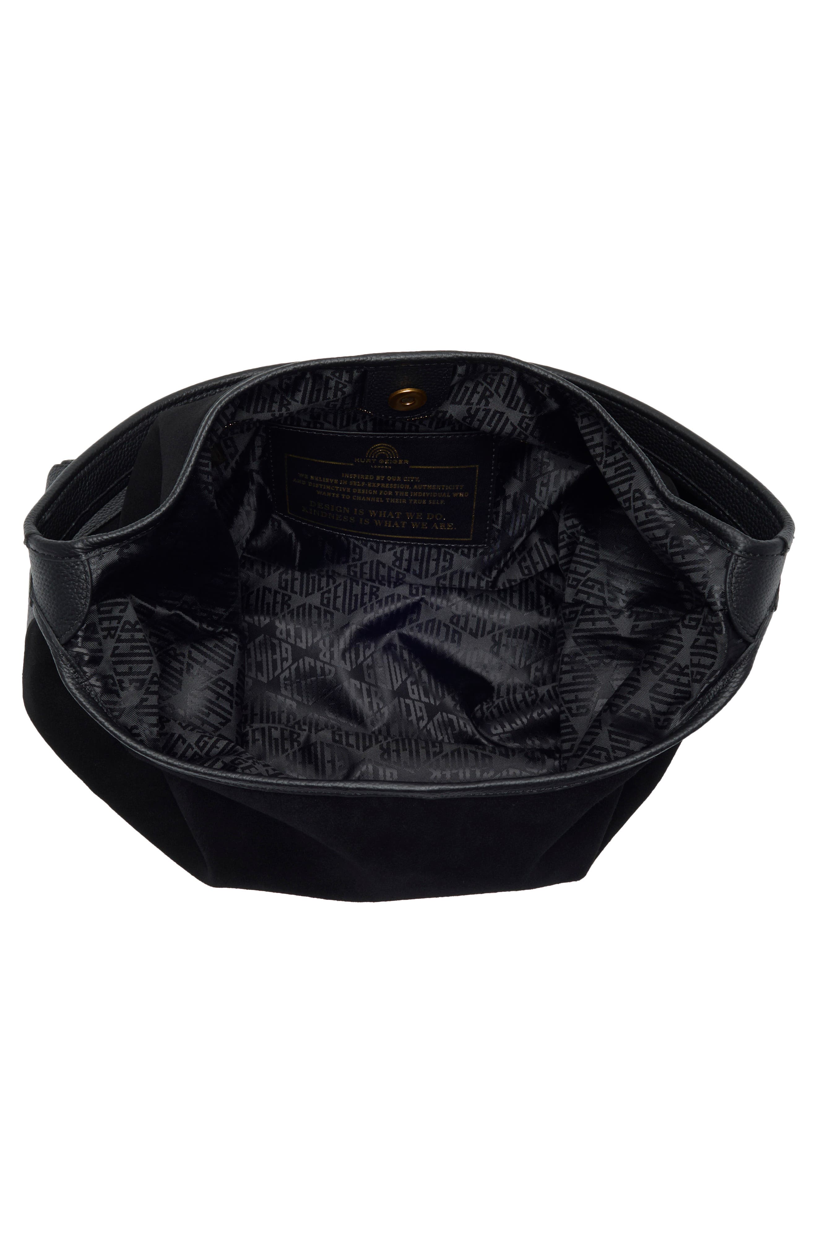 Balham Slouch Large Leather Hobo, Alternate, color, BLACK