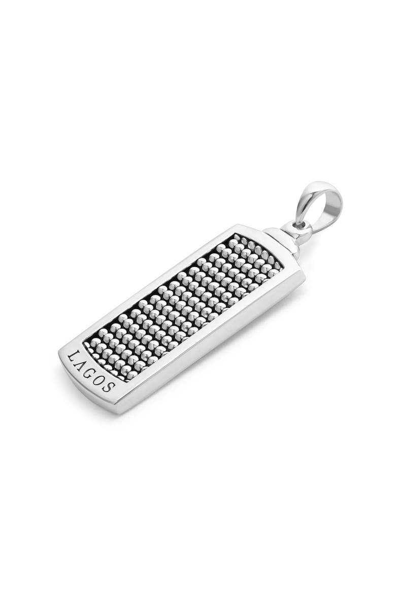 Men's Anthem Caviar Beaded Tag Amulet, Alternate, color, SILVER