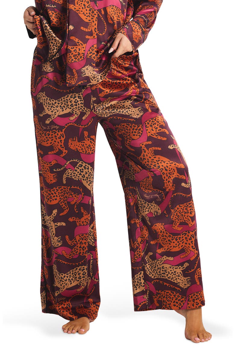 Ever After Satin Sleep Pants, Main, color, PURPLE PERSUASION / TOFFEE TAN