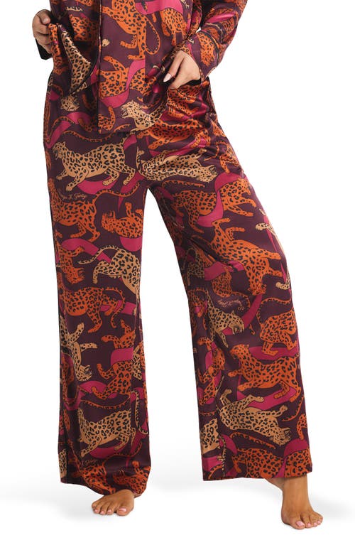 Savage X Fenty Ever After Satin Sleep Pants In Burgundy