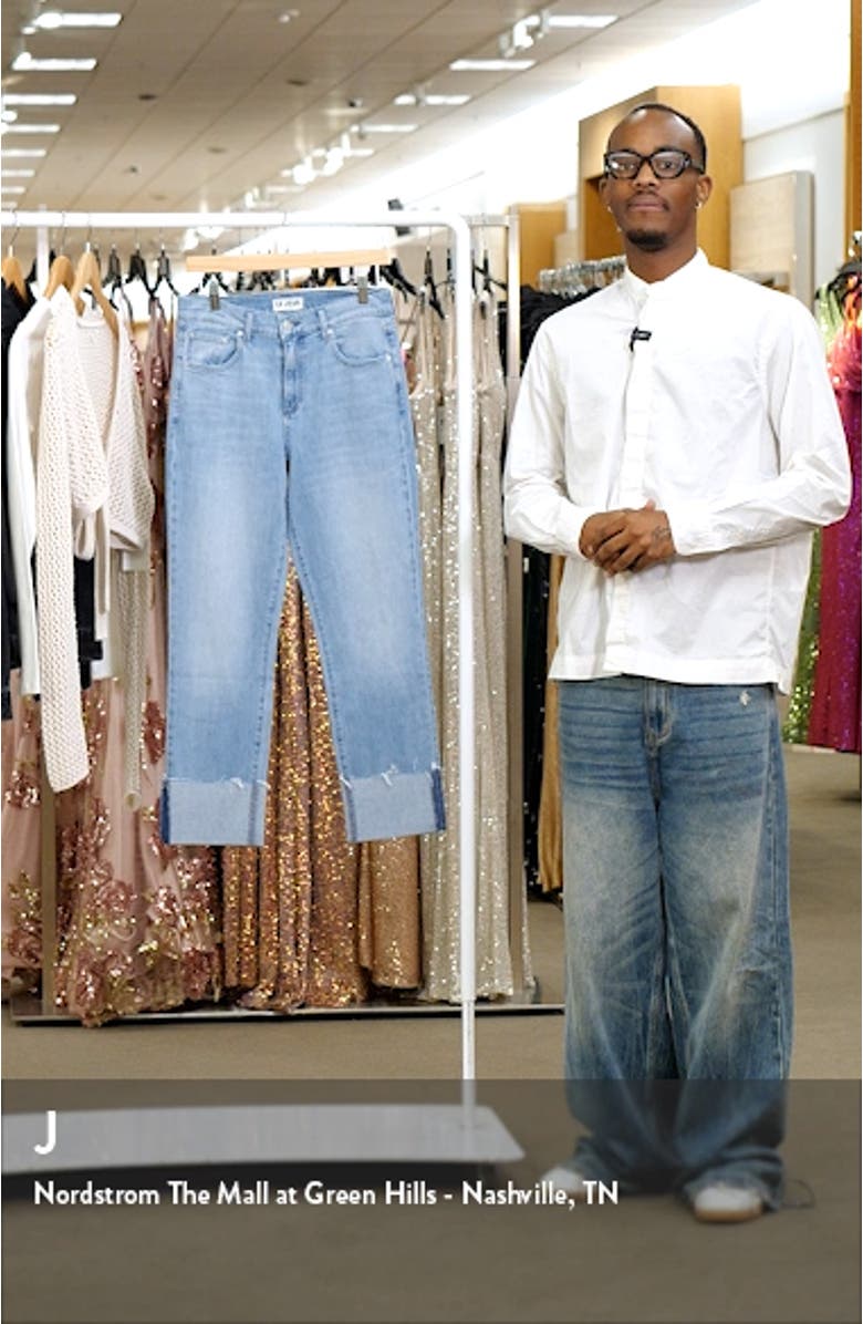 Easy Slim Raw Edge Straight Leg Jeans, sales video thumbnail