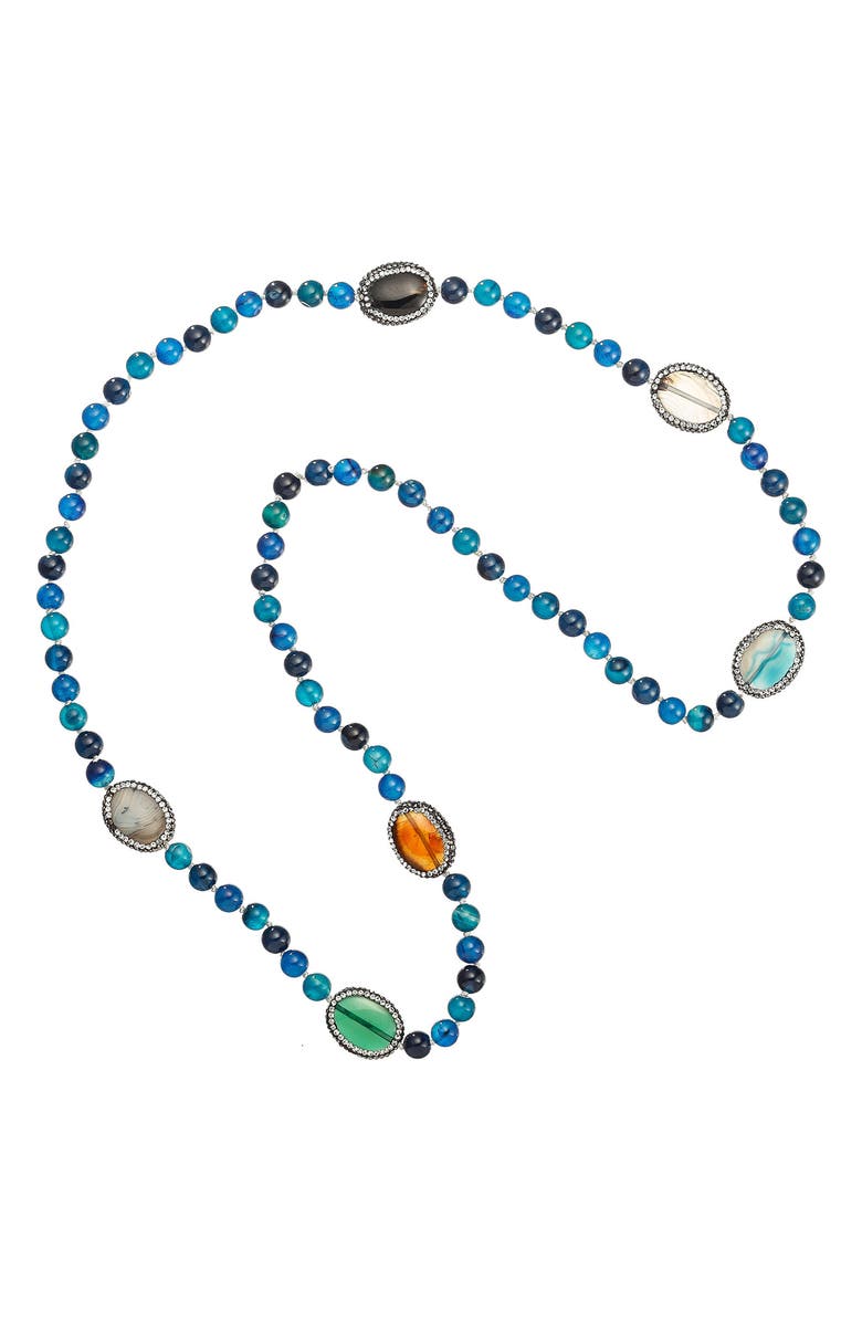 EYE CANDY LOS ANGELES Stone Station Beaded Necklace, Main, color, 