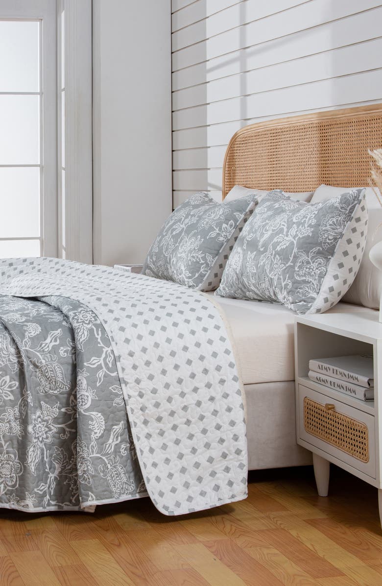 Woven & Weft Floral 3-Piece Quilt Set, Alternate, color, 