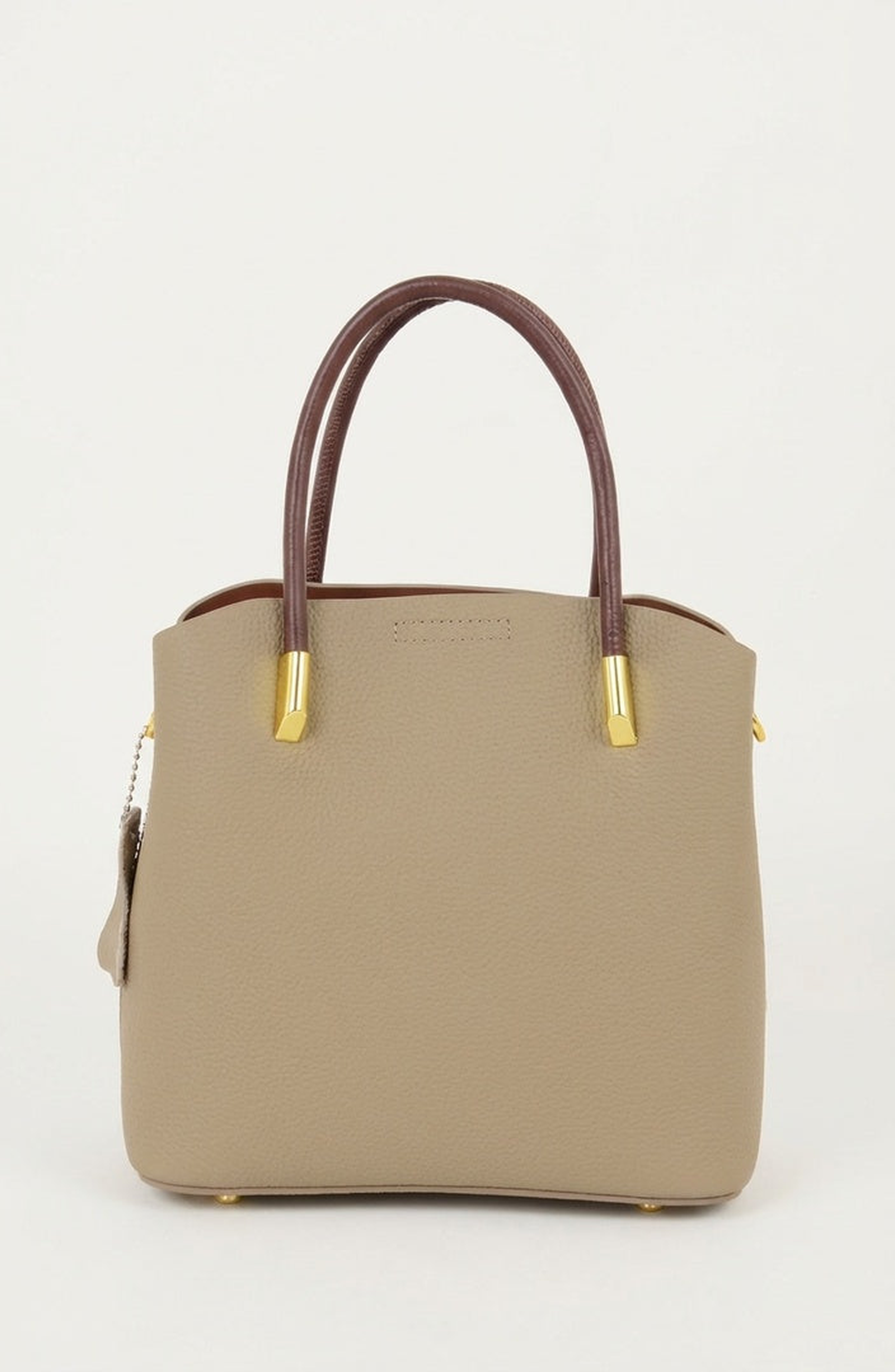 Modenaire Structured Leather Tote with Contrast Handles and Crossbody Strap, Main, color, Gold