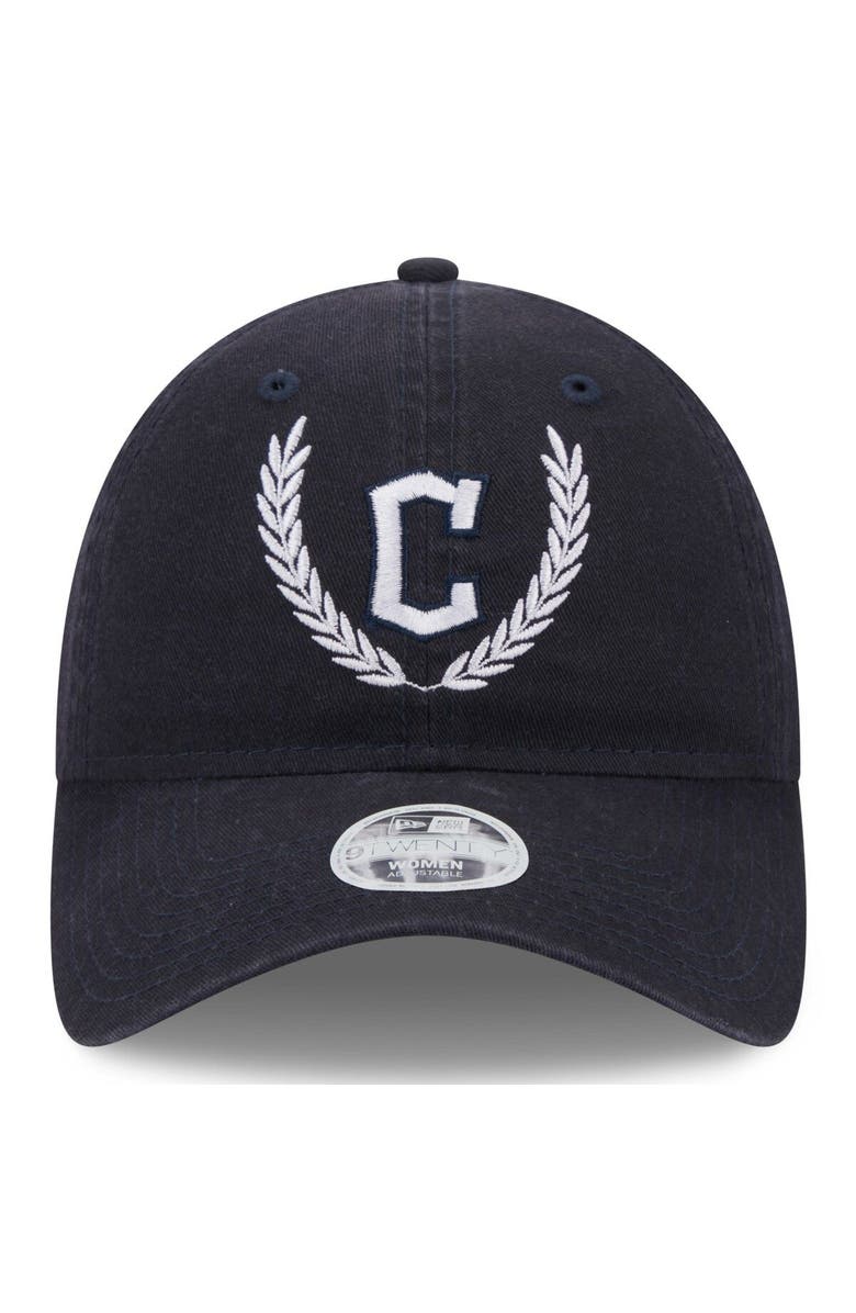 New Era Women's New Era Navy Cleveland Guardians Leaves 9TWENTY Adjustable Hat, Alternate, color,