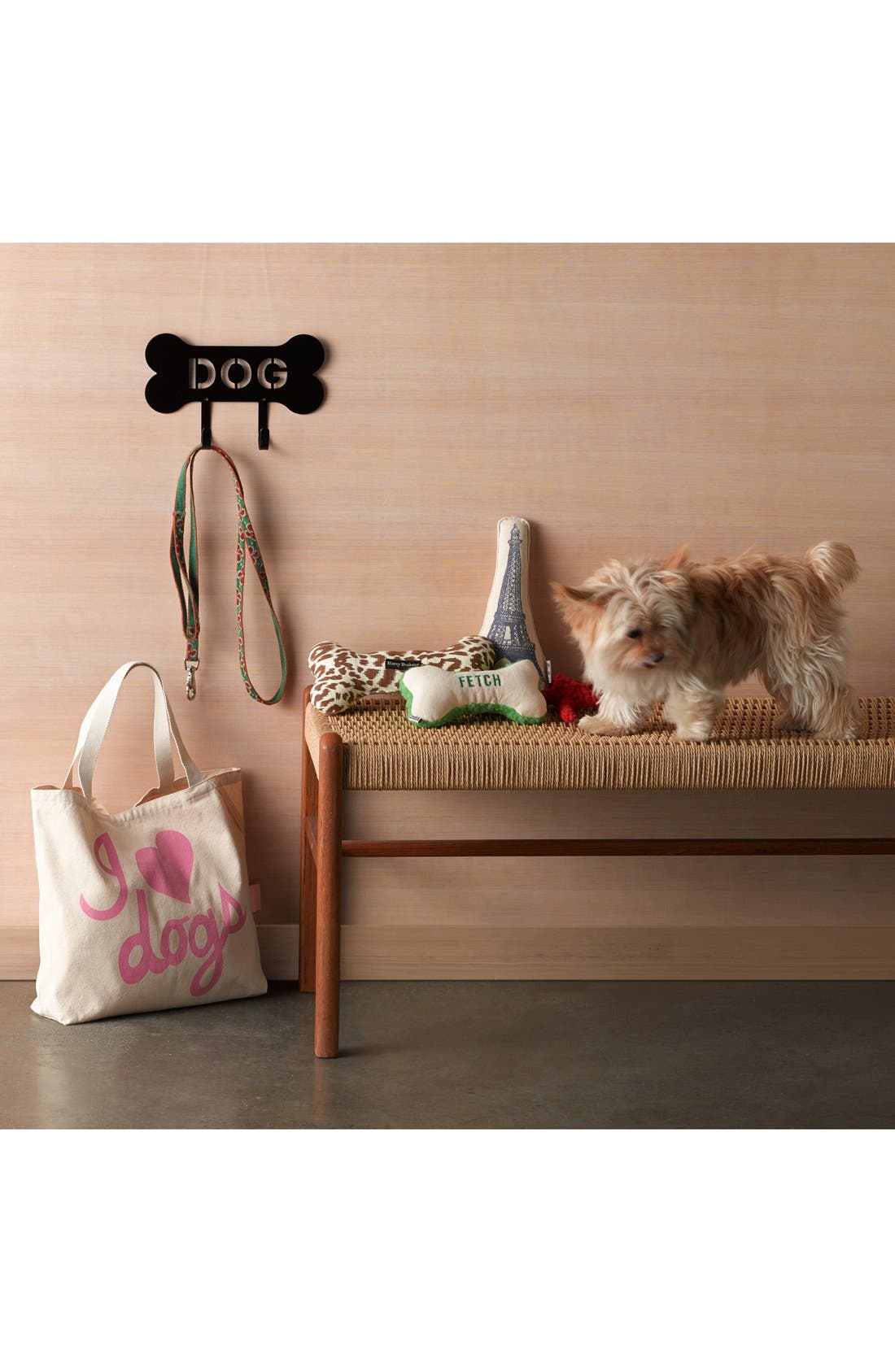 'I Love Dogs' Tote, Alternate, color, CHOCOLATE