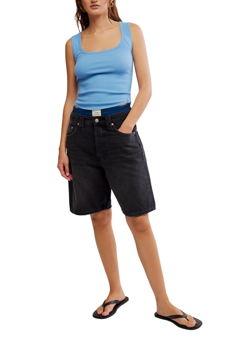 Free People Hummingbird Stretch Cotton Top, Alternate, color, Allure Blue