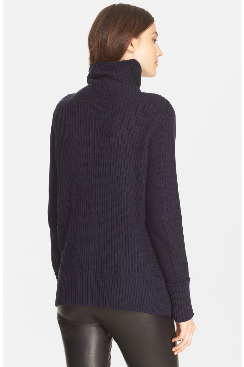 Directional Rib Merino Wool & Cashmere Turtleneck, Alternate, color, COASTAL BLUE