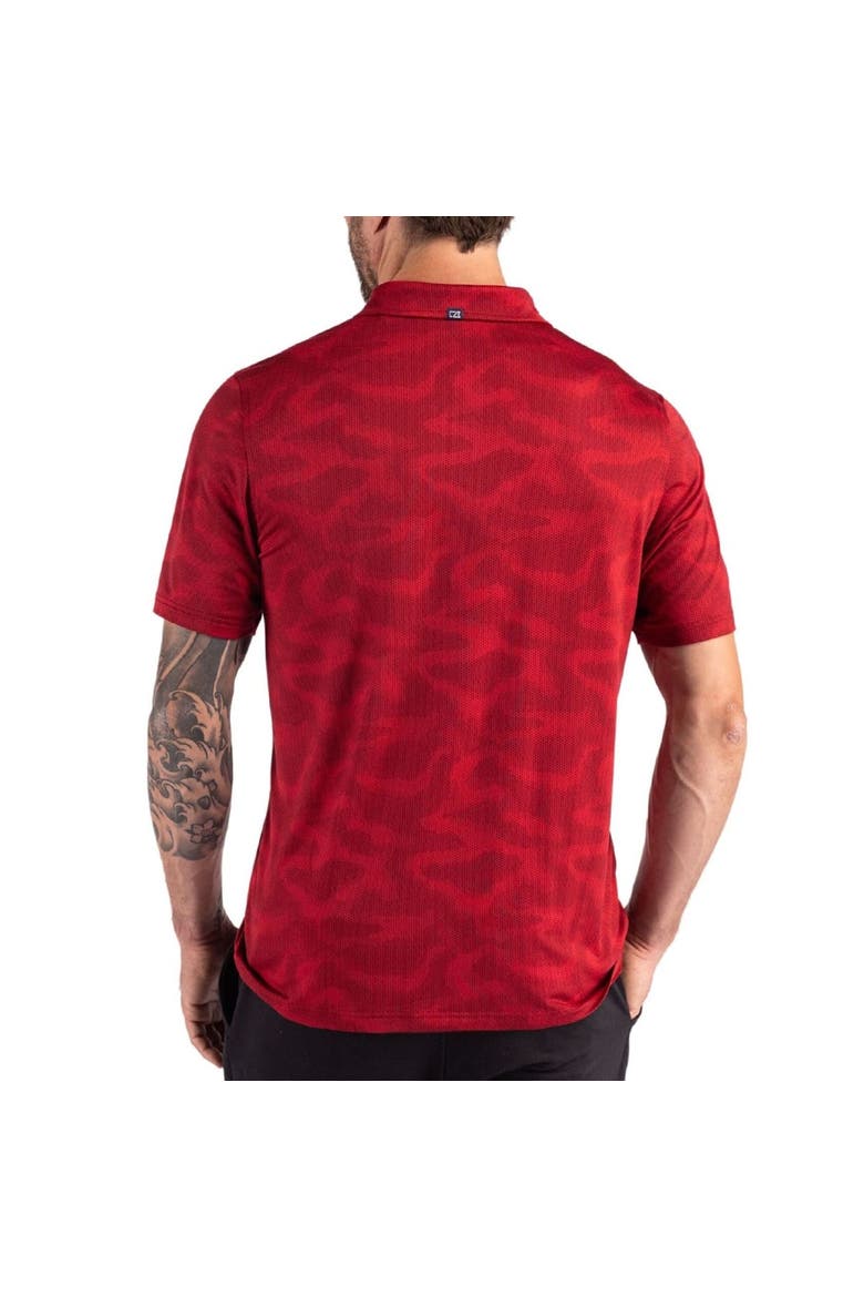 Men's Cutter & Buck Scarlet Nebraska Huskers Coastline Recycled Double-Peached Camo Polo, Alternate, color, Scarlet
