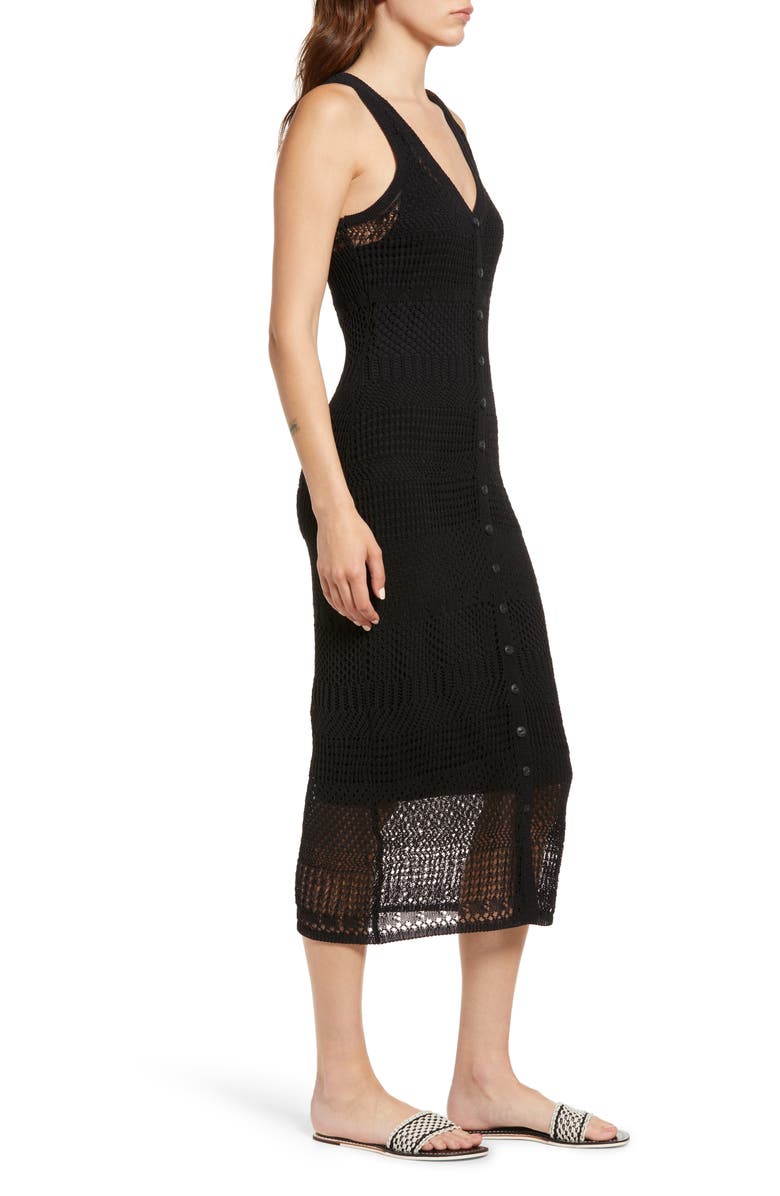 rag & bone Mae Vee Knit Midi Dress, Alternate, color, 