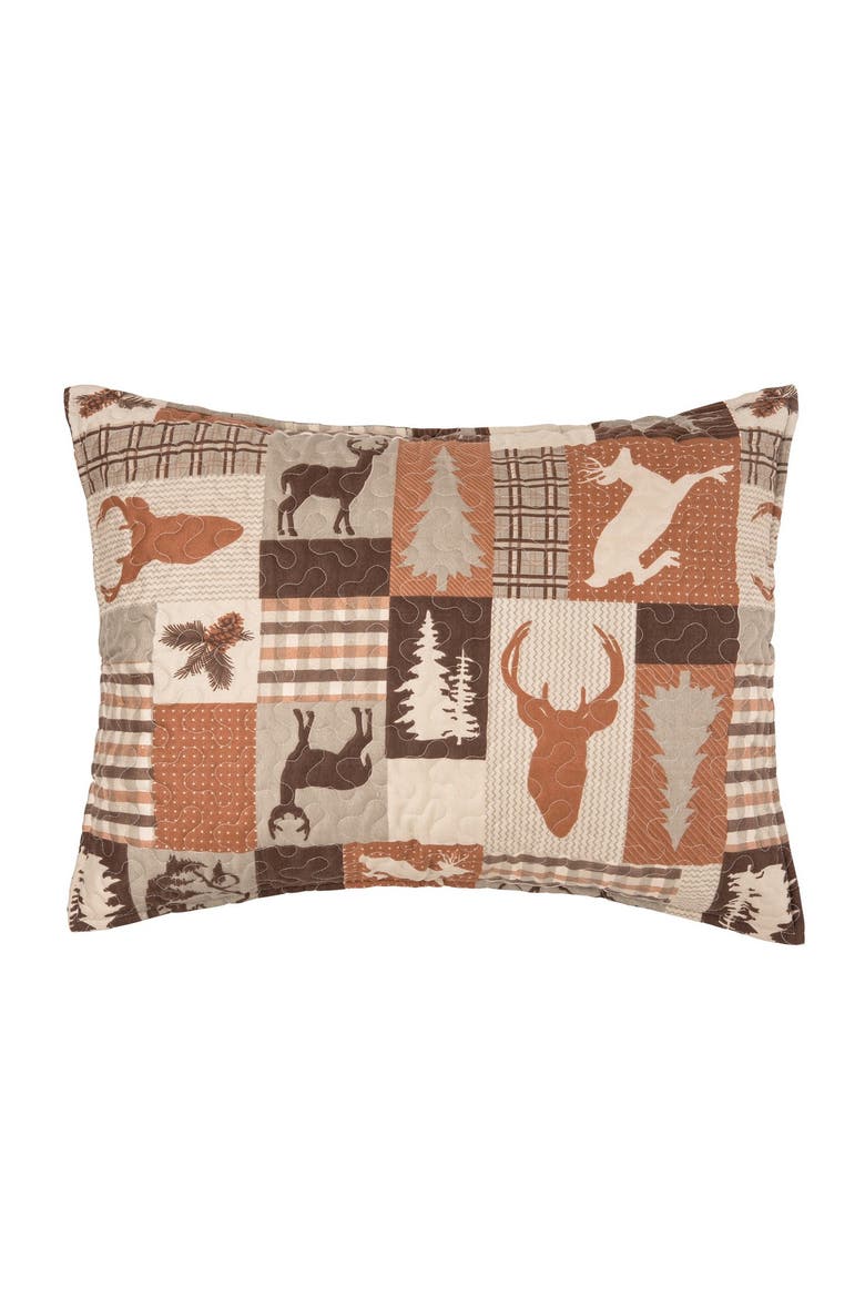 Buck Ridge Trail Rustic Lodge Quilt Set - Reversible and Machine Washable, Alternate, color, Brown