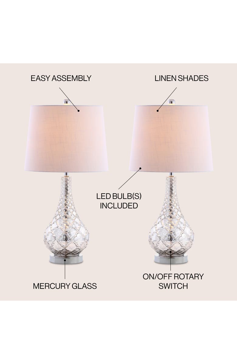 JONATHAN Y Darren 25.5" Glass LED Table Lamp, Mercury Silver, Alternate, color, 