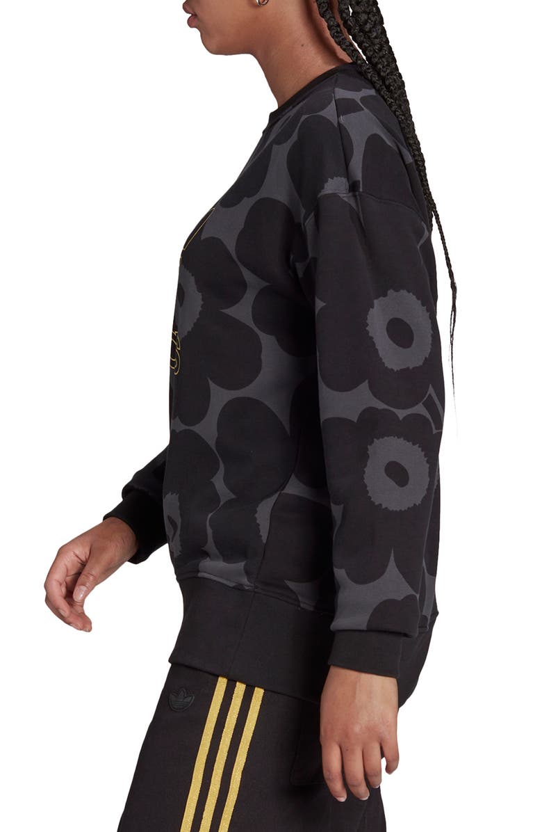 adidas Originals Marimekko Golden Trefoil Print Sweatshirt, Alternate, color, 