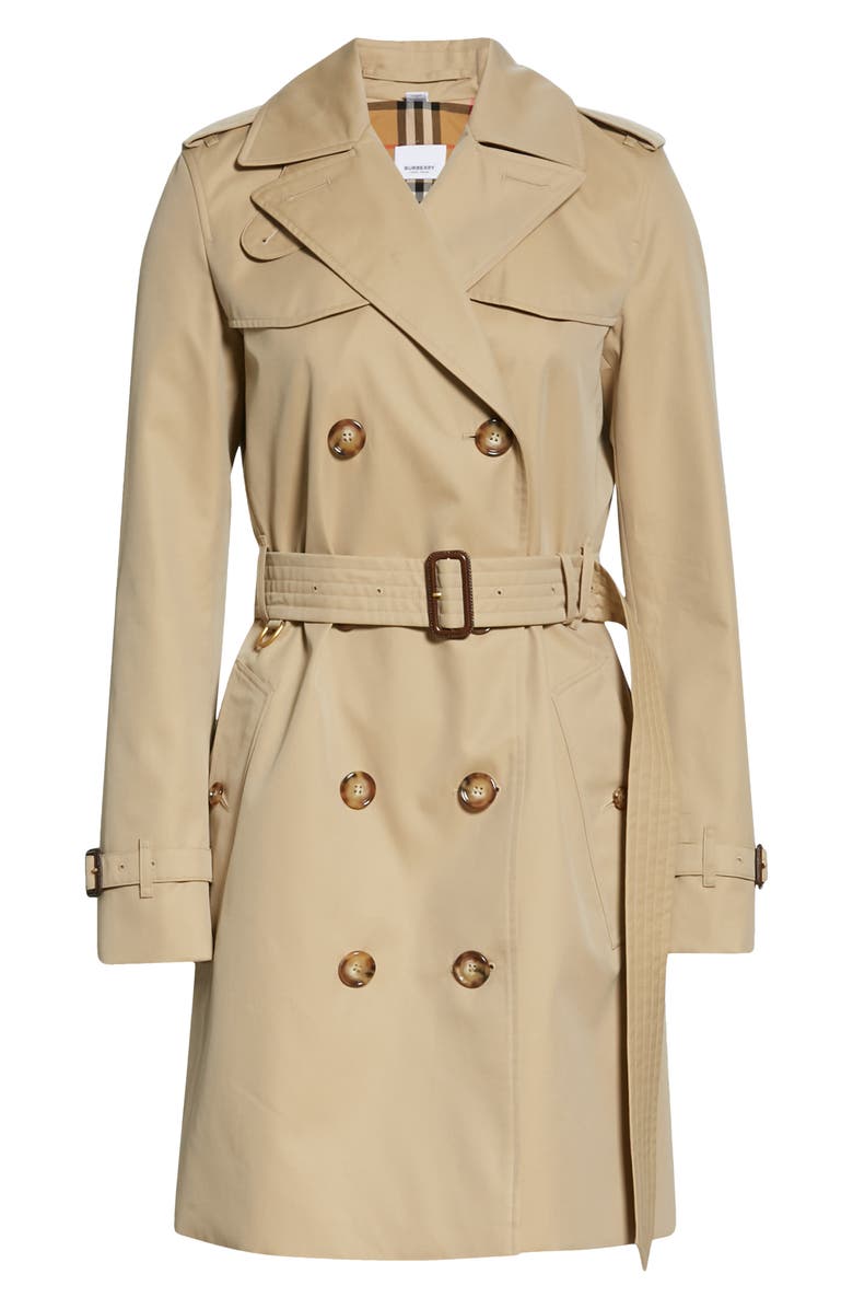 Burberry The Islington Cotton Trench Coat, Alternate, color,