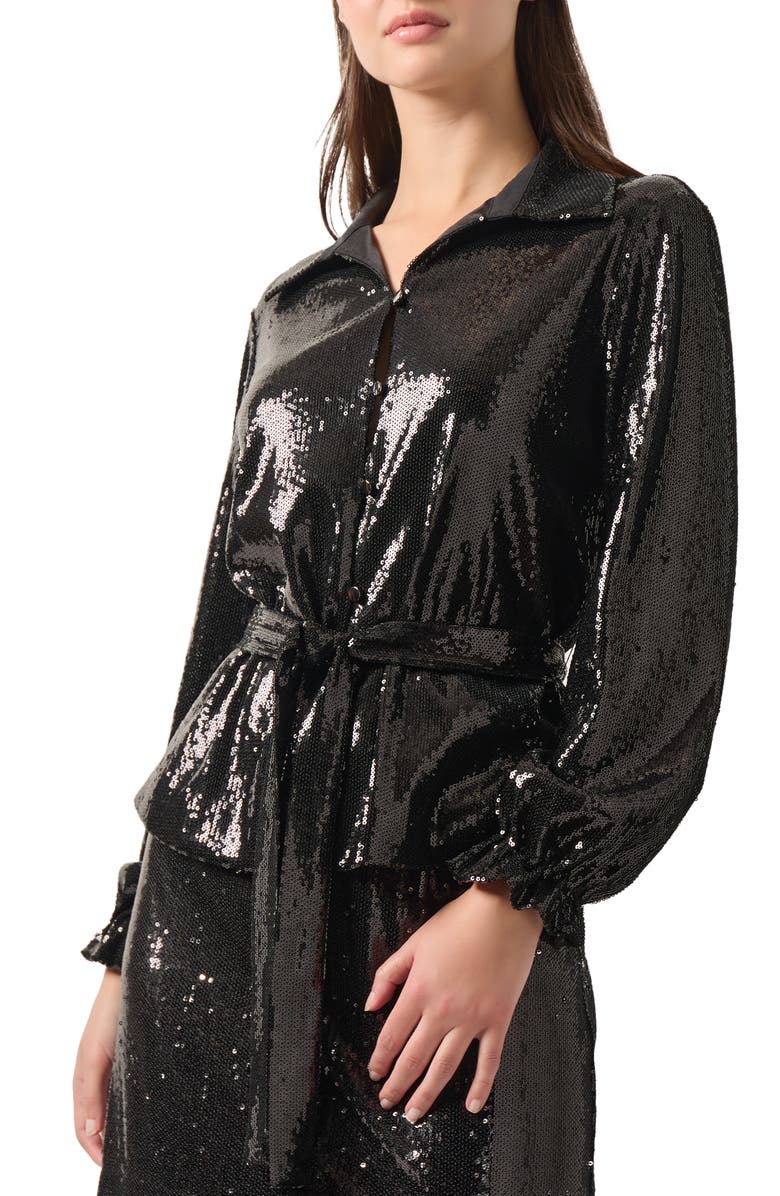 Misook Sequin Novelty Shirt Jacket, Main, color,