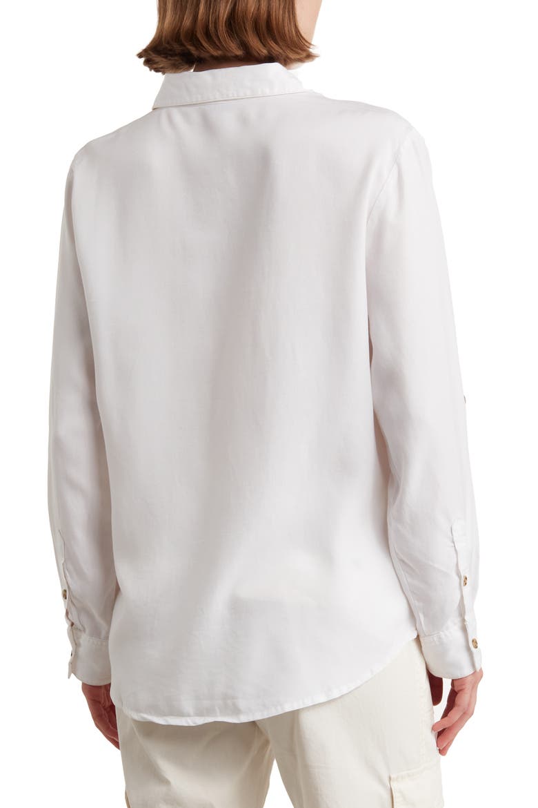 Tencel® Lyocell Boyfriend Button-Up Shirt, Alternate, color, WHITE