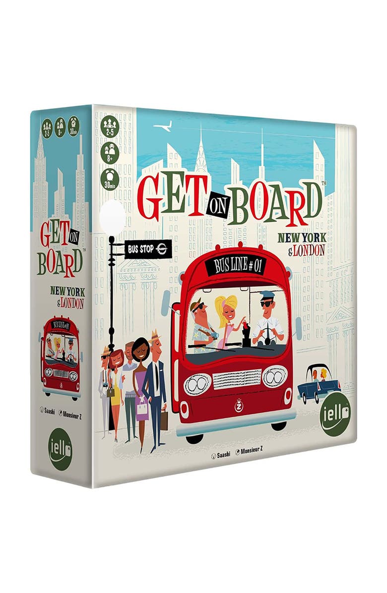 IELLO Get On Board New York & London Iello City Bus Line Strategy Board Game 8+, Main, color, Multicolored