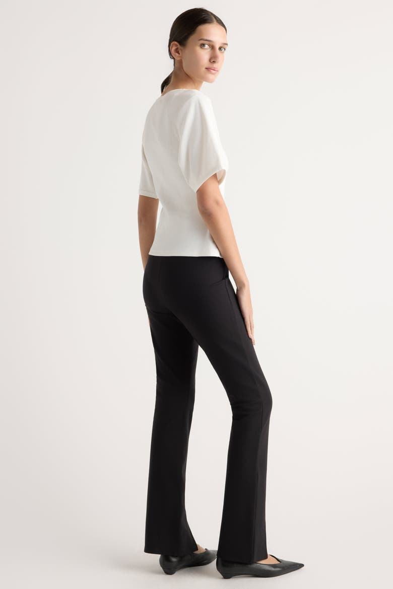 Cass Front-Split Ponte Stretch Pant, Alternate, color, Black