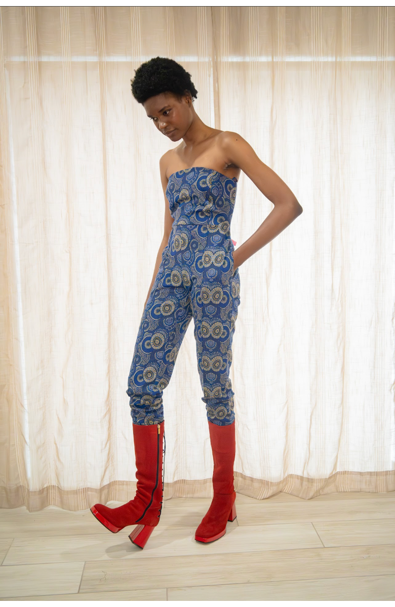 KAHINDO Conakry Jumpsuit, Alternate, color, Blue