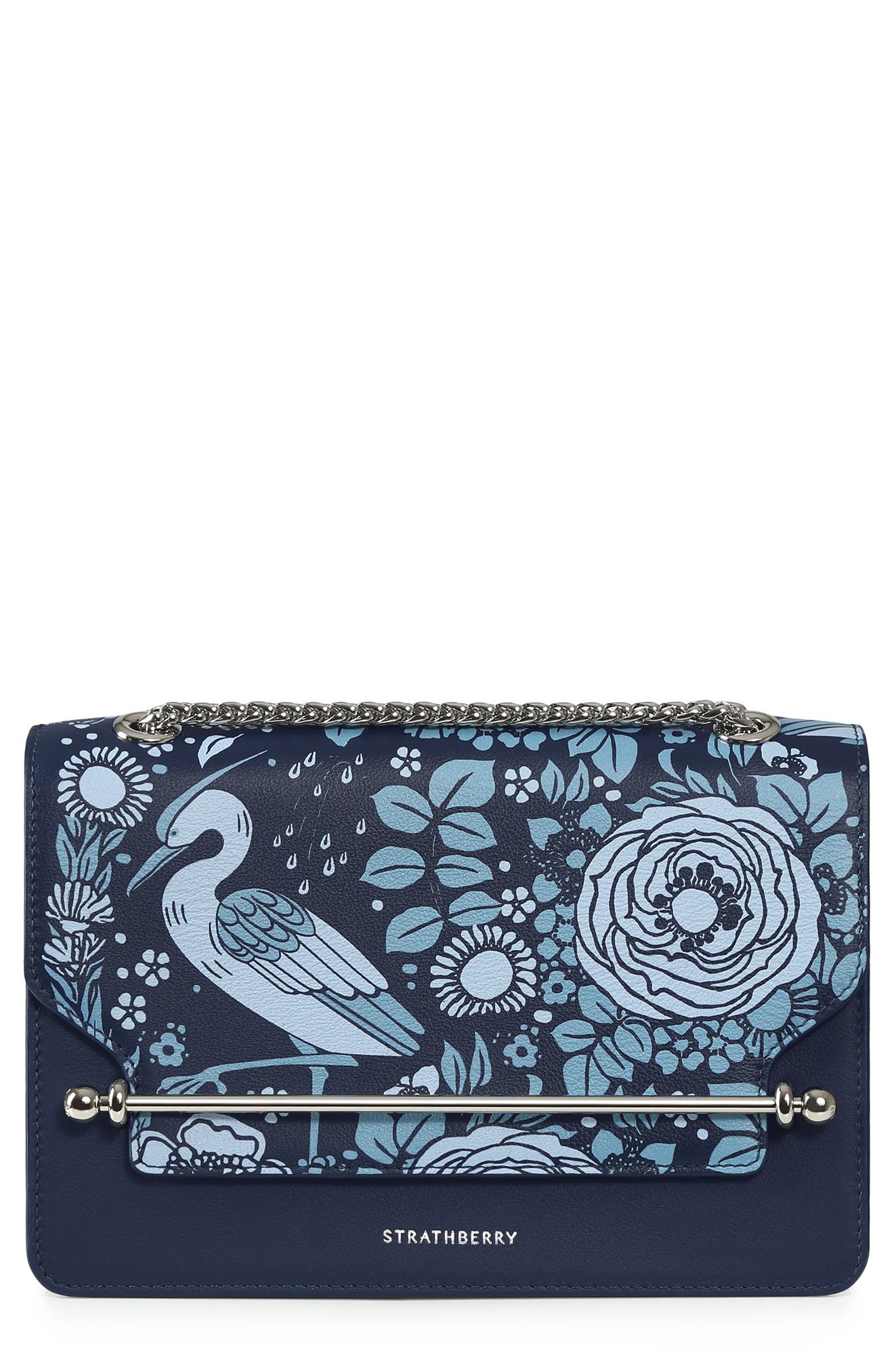 Strathberry Loch Print East/West Leather Shoulder Bag, Main, color, 