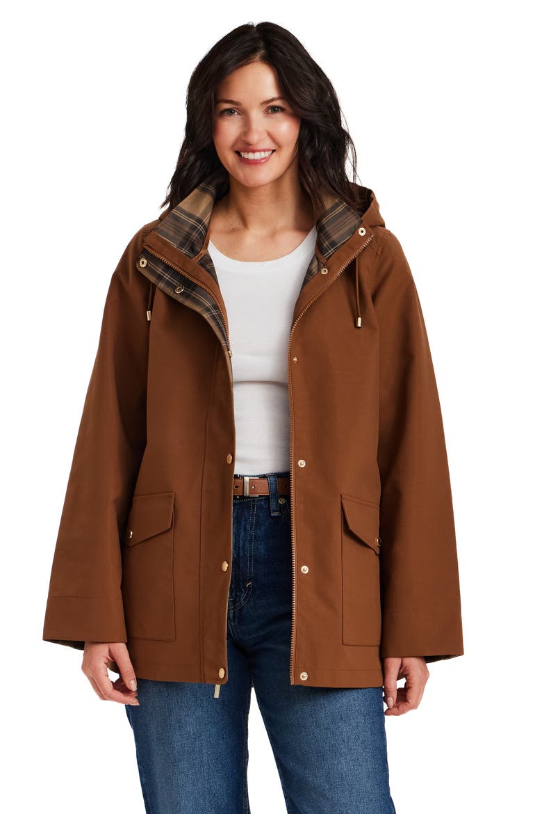 Water Resistant Rain Coat, Alternate, color, TOBACCO