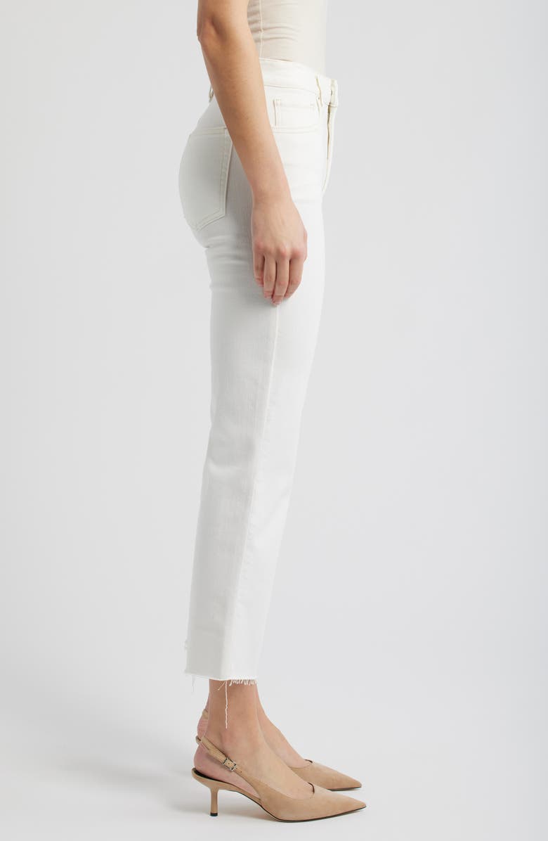 FRAME Le Sleek Raw Hem High Waist Straight Leg Jeans, Alternate, color, Au Natural Clean Raw After