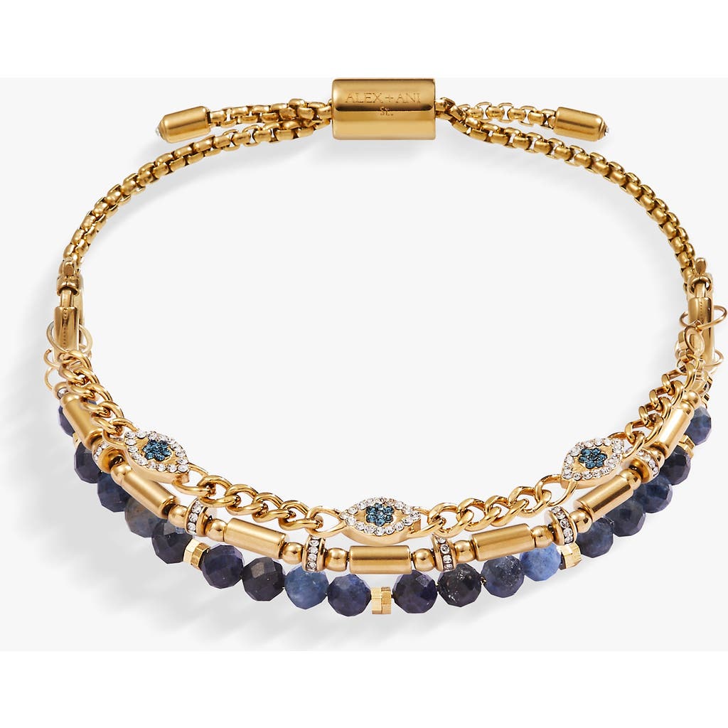 Alex And Ani Evil Eye Stranded Bracelet Set In Gold