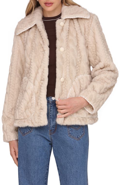 Avec Les Filles High Pile Fleece Jacket In Neutral
