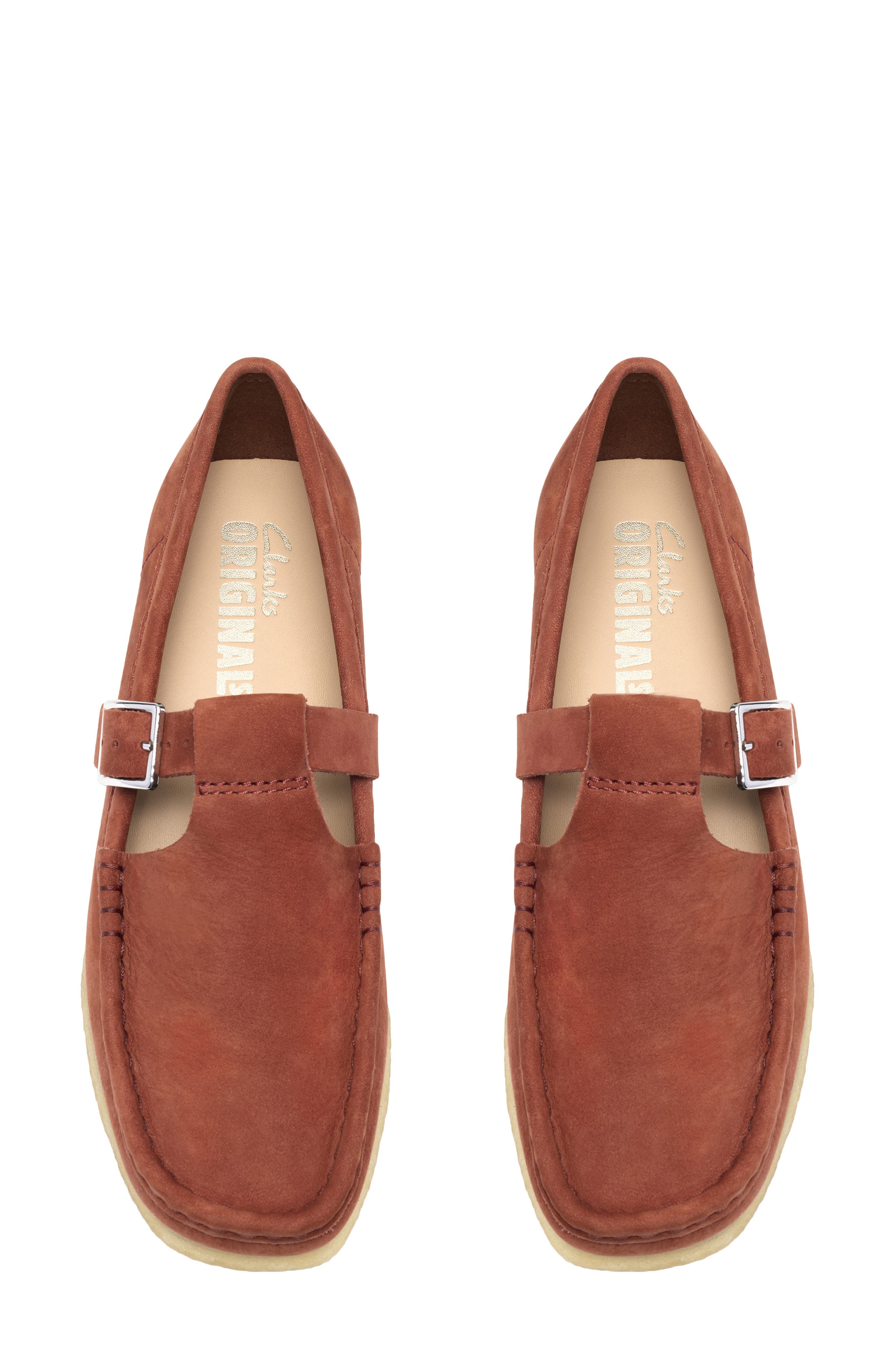 Wallabee T-Bar Flat, Alternate, color, BROWN/ CHESTNUT