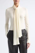 TOTEME Ribbed Tie Neck Blouse