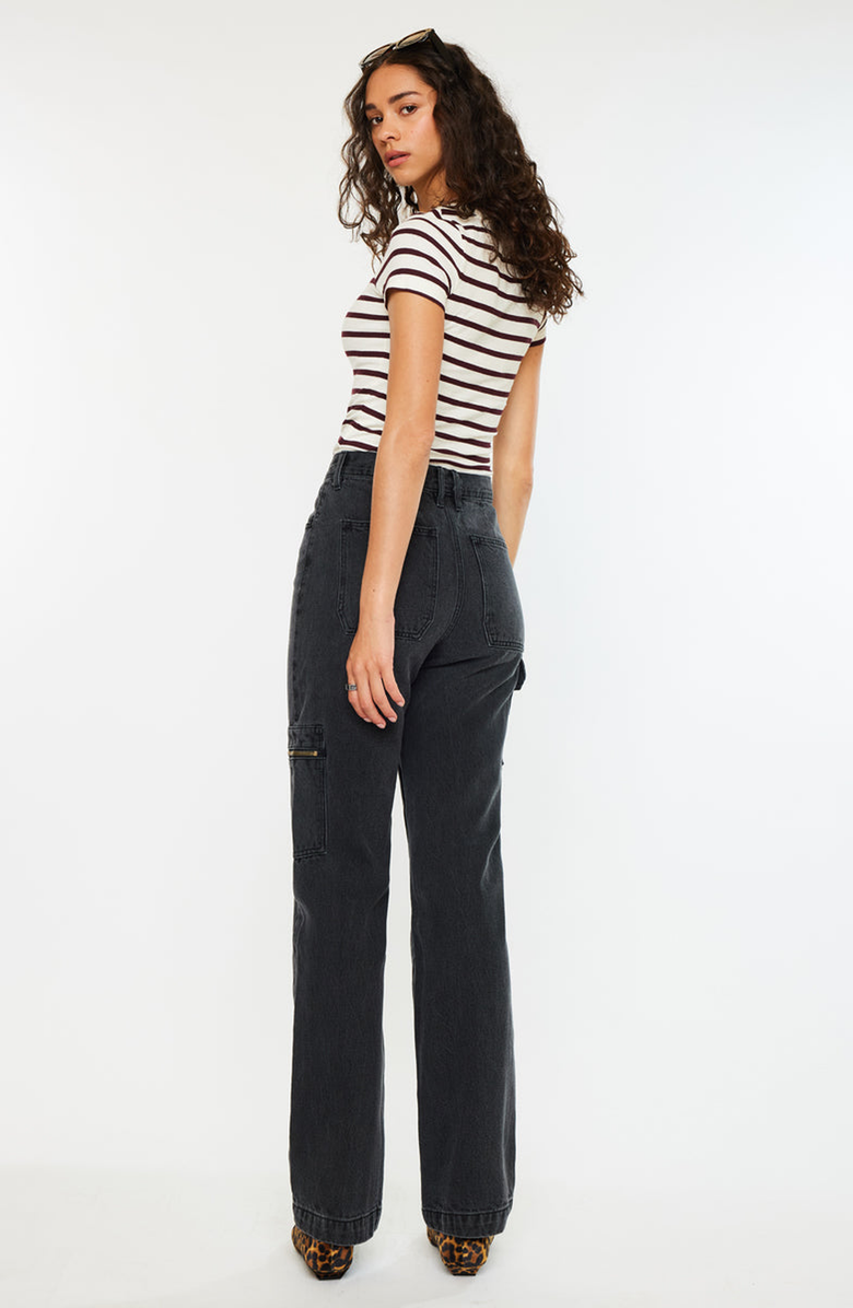 KanCan Semarea Ultra High Rise 90's Straight Leg Jeans, Alternate, color, Dark Gray