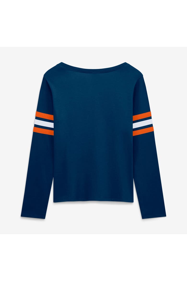 Women's Fanatics  Navy Chicago Bears Team First Coverage Scheme Lace-Up Long Sleeve T-Shirt, Alternate, color, Navy