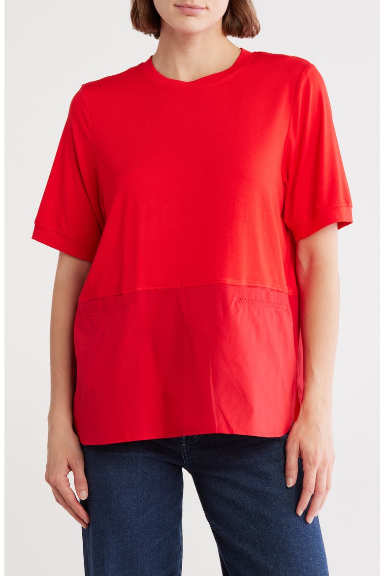 Mixed Media T-Shirt, Main, color, RED