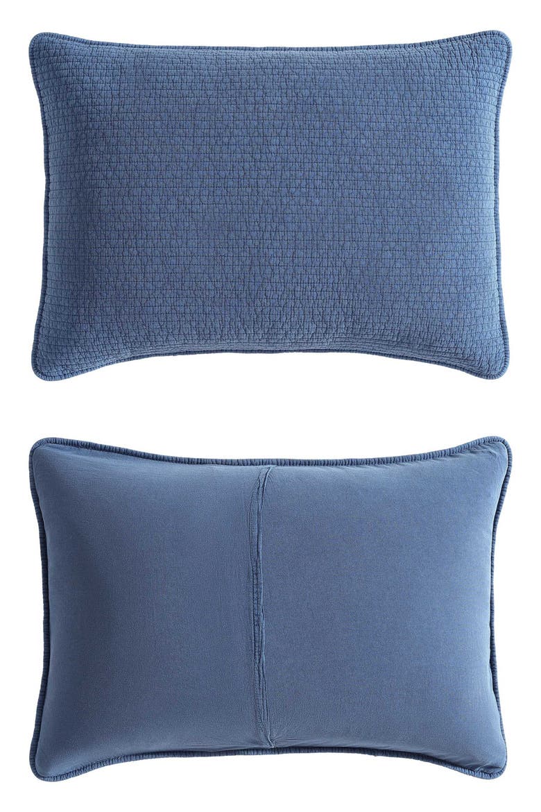Seashore Stitch Cotton Full/Queen Quilt Set, Alternate, color, NAVY