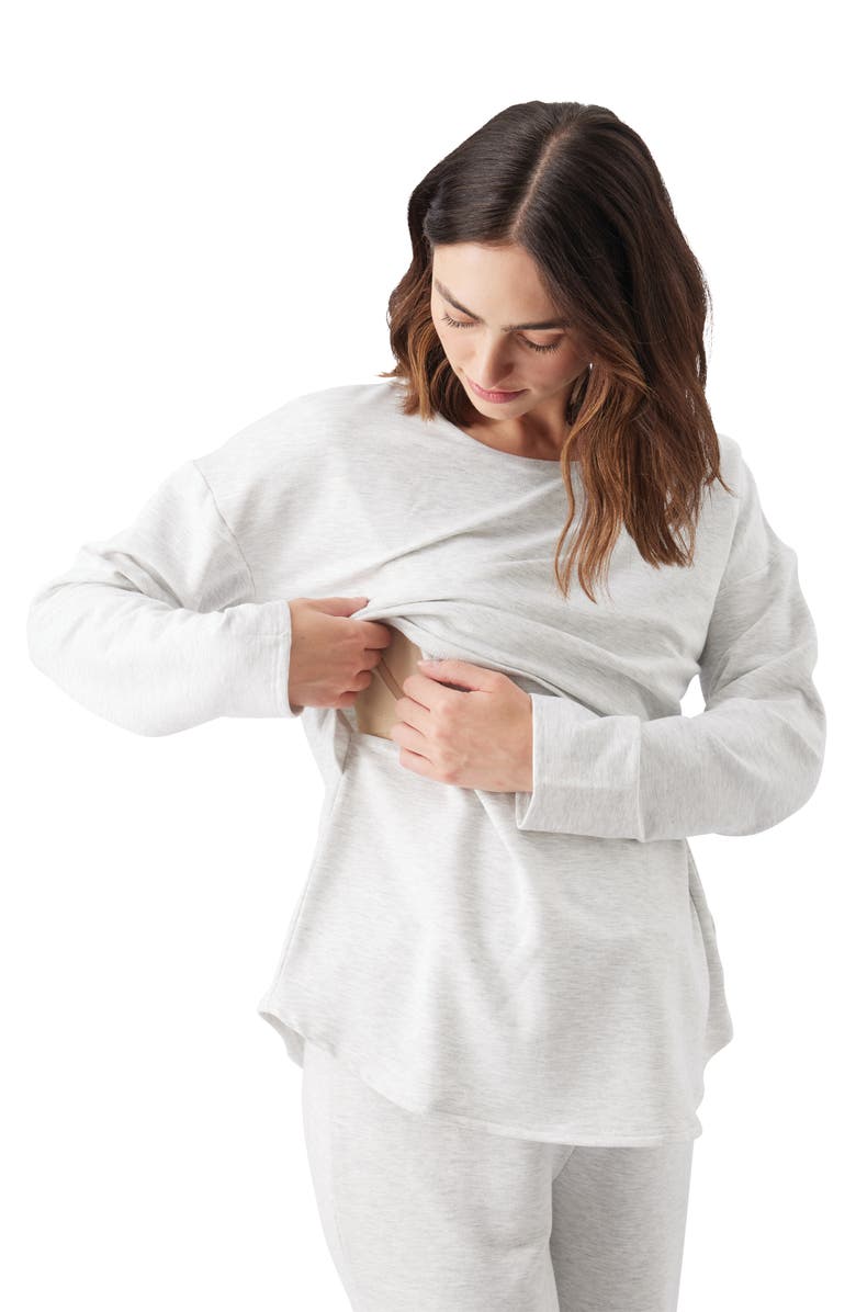 Ripe Maternity Super Soft Nursing Top, Alternate, color, Silver Marle