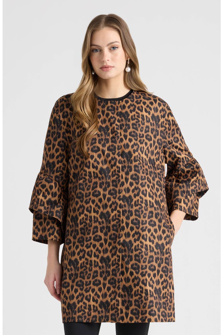 Water Repellent Canvas Coat, Alternate, color, LEOPARD